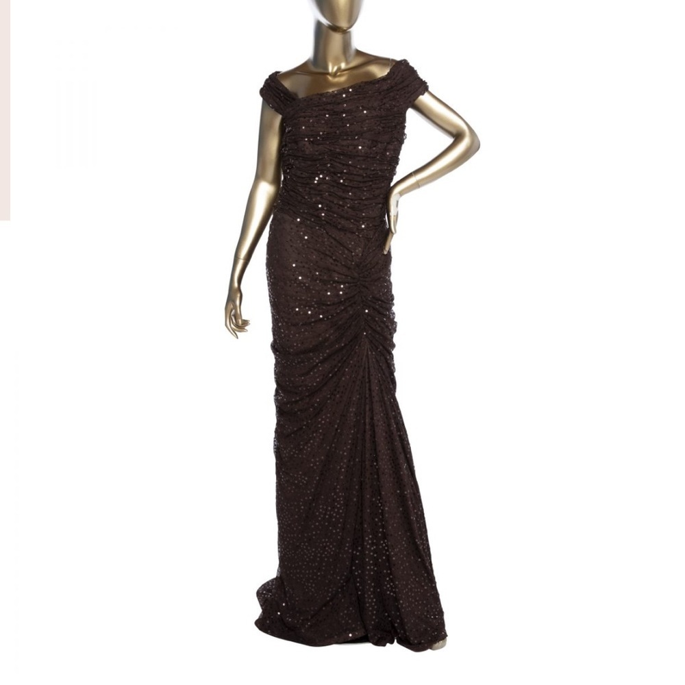 Tadashi Shoji sleeveless sequins evening gown Y2K‎ size large Prom Gala